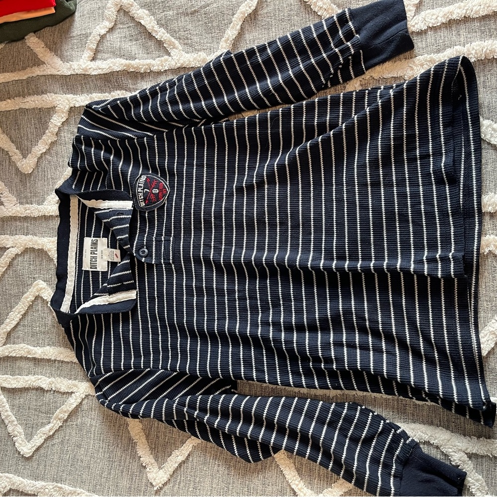 Navy Striped Long Sleeve Shirt